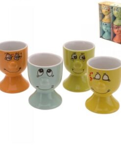KI Funny Face Eierbecher 4er Set Porzellan