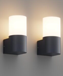 Klighten 2 Stück Anthrazit Aluminum Außenlampe für Eingang Terrass, Maximale Leistung 40W, IP65