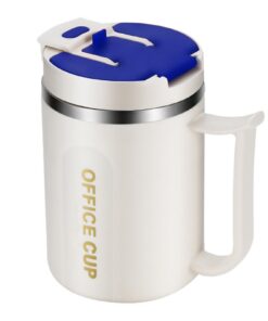 Thermo Kaffeebecher To Go, Edelstahl, 500 ml, Umweltfreundlich, Coffee Mug für Unterwegs, Strohhalm, Deckel und Henkel