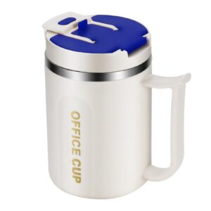 Thermo Kaffeebecher To Go, Edelstahl, 500 ml, Umweltfreundlich, Coffee Mug für Unterwegs, Strohhalm, Deckel und Henkel