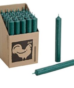 Stabkerzen Grün - Premium Qualität - Dunkelgrün durchgehend gefärbt - Für diewhole Family - ideal für Dekoration und Duf
