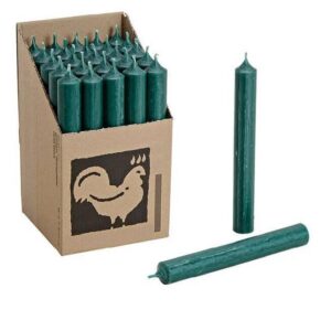Stabkerzen Grün - Premium Qualität - Dunkelgrün durchgehend gefärbt - Für diewhole Family - ideal für Dekoration und Duf