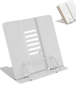 Bücherschrank Leseständer Metall Kinder Büro Schule | Kochbuchhalter Leseständer Metall Grau 20 x 19 cm | Bücherständer