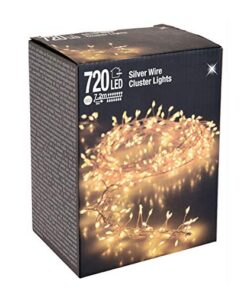 Spetebo Cluster Micro Lichterkette 720 LED warmweiß - 720 cm - Büschel Leuchtdraht Drahtlichterkette mit Netzteil für In