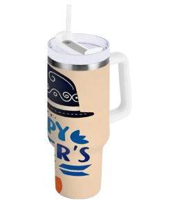 Nexawaveo isolierter BPA-freier Edelstahlbecher für Eiskaffee, Smoothie und Cocktails, 1,2 l, Beige, geometrischer Vate