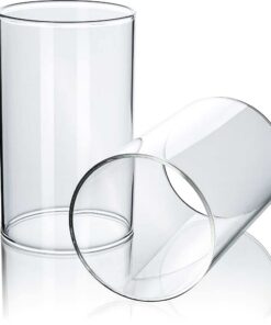 Tuuters 2er Set Windlichtgläser für Interieur und Exterieur – Ideal zum Verzieren (120 x Ø 70 mm)