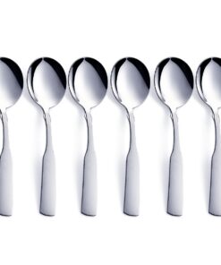 FULLYWARE Suppenlöffel, Edelstahl, Esslöffel Tafellöffel Silberwaren, 6-teilig, für jeden Anlass perfekt