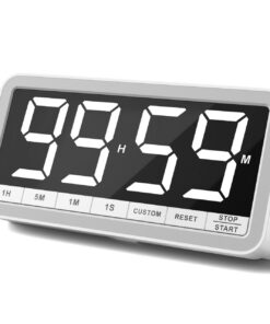 VOCOO Großer digitaler Küchentimer mit klarer LED-Anzeige – Magnetisch mit 4 Alarmen & 3 Helligkeitsstufen für Küche und