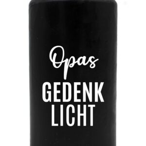 Trauer-Kerze Opas Gedenklicht 15cm Schwarz Weiß