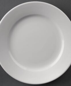 Olympia Athena Porzellanteller mit breitem Rand - Kleine Beilagenteller für Desserts und Vorspeisen - Spülmaschinen- und