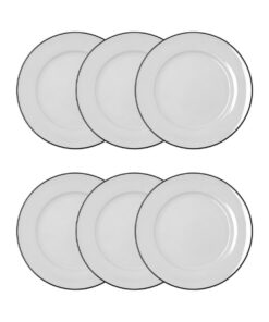 Bidasoa Glacial Filo Set micro kühlschrankfrostige 6 flache Porzellanteeller 30cm Stapelbar