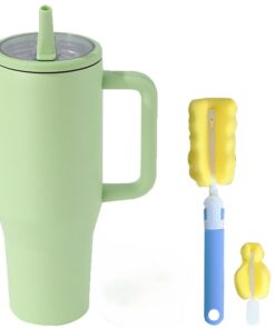 Longiang 40oz Edelstahl Thermobecher mit Strohhalm für Outdoor Aktivitäten und Campen