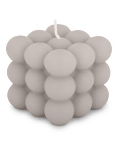 Pajoma® Bubble Kerze Grau | 20% Soy Wax + 80% Paraffin | ca. 25 Stunden Brenndauer | H 6 cm Ø 6 cm | Aesthetische Wohnku