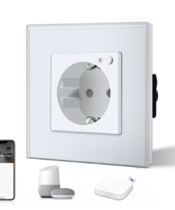 BSEED Smart Steckdose Schuko Alexa Kompatibel, 16A 86mm Glas Unterputz-Installation Weiß APP-ControlDIY