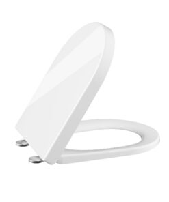 Toilettendeckel mit Absenkautomatik für WC Sitz Weiß Toilettendeckel mit Quick-Release Funktion und Verstellbaren Scharn