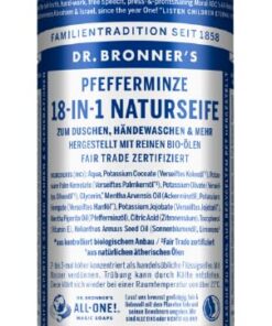 Dr. Bronner's 18-in-1 Pfefferminz Naturseife | Bio Kokos-, Oliven- & Jojobaöl | 240 ml