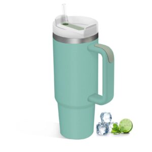 COZOME Thermobecher mit Doppelwandiger Vakuum Isolierung für Geschenke und Camping, 30oz Henkelbecher mit Deckel und Str