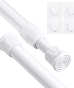 Flintronic Gardinenstange ohne Bohren, Teleskopstange für Badezimmer, Kleiderschrank und Fenster, 40-70cm Ø13mm - Duschs