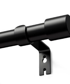 Vorhangstange verstellbar 76–228 cm, Ø25 mm – Gardinenstange ausziehbar Schwarz Matt