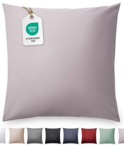 Blumtal Mako 100% Baumwolle Kopfkissenbezüge - Edle Glanzoptik & Reißverschluss - Satin Kissenbezug 80x80 für Dekokissen