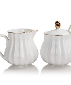 Sweejar Home Royal Keramik Zucker- und Sahnekännchen-Set (Weiß neu) Sweejar Home Royal Keramik Zucker- und Sahnekännch