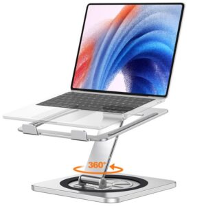 Eoiwuy Laptop Ständer Kompatibel mit MacBook Air/Pro (10-16"), 360° Drehteller, Belüfteter Ständer, Ergonomischer Laptop