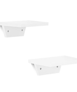 Trapezförmige Schwimmregale 2er Set Weiß – Mini Holz-Wandregale für Pflanzen, Moderne Deko für Wohnzimmer & Küche