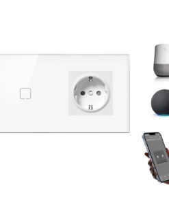 Intelligente Steckdose mit Zigbee-Sichtschalter für Smart Home - Kompatibel mit Alexa und Google Home | Smart Touch Sch