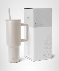 Eins: Simple Modern Thermobecher Isolierter Strohhalm Trek 1180ml | Geschenk für Frauen und Männer | Eiskaffee-Reisebech