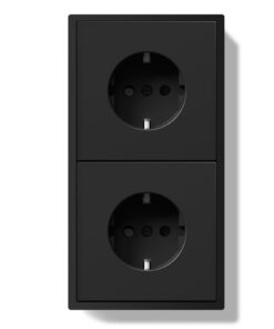 BSEED Schuko Doppelsteckdose für Wohnzimmer und Esszimmer, robust und sicher mit 2 Steckfächern. | BSEED Schuko Doppels