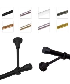 Gardinenstange 540 cm einläufig – schwarze Metall-Vorhangstange für Wand- & Deckenmontage