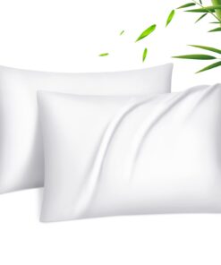 Fittia 2er-Set Seidig weichkühlend Lyocell Bambus Kopfkissenbezug OEKO-TEX STANDARD 100 Fittia 2er-Set atmmungsaktiv Lyo