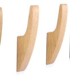 SAUNNIHEN Kleiderhaken Einzeln - Holzwandhaken für Schlafzimmer und Wohnzimmer - Vintage Multifunktional 4 Stück
