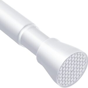 AIZESI Vorhangstange ohne Bohren + Teleskopstange + Wohnzimmer (Verstellbar + Weiss + 70-120cm + Bohrenfrei + Carbonfree