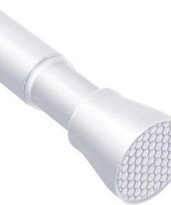AIZESI Gardinenstange ohne Bohren 70-120cm Teleskop Weiß 22mm Klemmstange Dusche Vorhang