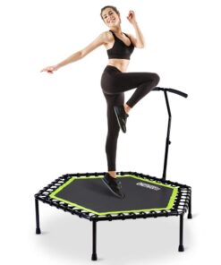 ONETWOFIT Fitness Trampolin mit verstellbarem Handgriff 122cm Outdoor Cardio Trainer