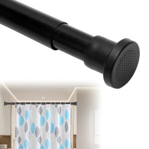 Yuragim Verstellbare Gardinenstange ohne Bohren Schwarz 65-115cm Teleskopstange für Vorhänge Duschvorhangstange