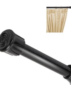 Gardinenstange ohne Bohren, verstellbar, Schwarz für Badezimmer und Fenster (40-70cm) Gardinenstange teleskopartig, oh