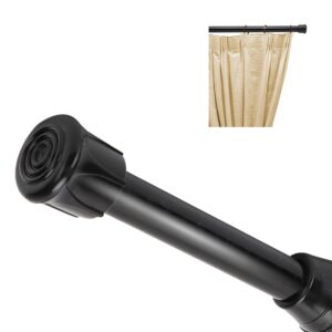 Gardinenstange ohne Bohren, verstellbar, Schwarz für Badezimmer und Fenster (40-70cm) Gardinenstange teleskopartig, oh