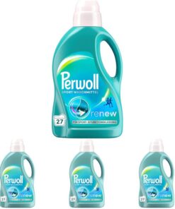 Perwoll Sport Waschmittel reinigt sanft, erhält Elastizität & entfernt schlechte Gerüche (27 Waschladungen) für Sport- u