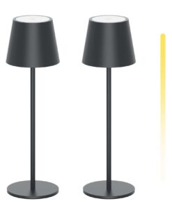 K-Bright 2 Stück LED Dimmbare Akku Tischlampe für Einrichtungsdesigner im Büro und Zuhause mit USB-C und 3 Farbtemperatu