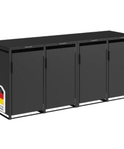 STEELSØN Mülltonnenbox Graphitschwarz 240L – hochwertig, witterfest und UV-beständig für 4 Tonnen – perfekt für Ihren Mü