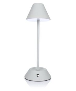 Nordstern LED Akku Tischlampe - Wiederaufladbare dimmbare Lampe mit 3 Farbtemperaturen - Hellgrau 28,5 cm USB-C