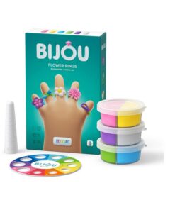 Hey Clay Bijou Flower Ring - Modeschön für Women - Everyday Träume - 3 Pack - Natural Clay Stone