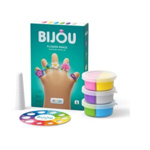 Hey Clay Bijou Flower Ring - Modeschön für Women - Everyday Träume - 3 Pack - Natural Clay Stone