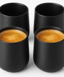 Maxito Espresso & Kaffeetassen aus Steingut - 80 ml, 4er Set - Ideal für Kaffeeliebhaber - Top Geschenke für Männer