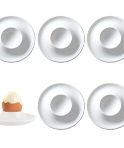 Keramik Eierbecher 4 Stück Weiß - Porzellan Eierhalter für Hart- und Weichgekochte Eier