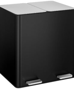 STEELSØN Müleimer 2 Fächer Küche – 2x15 L Edelstahl – Tretfunktionalität & Geruchsfilter für Sortierabfall