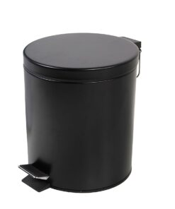Spetebo Edelstahl Tretmülleimer 5 Liter - schwarz - perfekt für Bad und Küche mit entnehmbarem Inneneimer