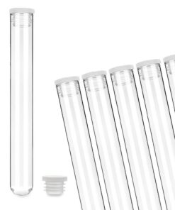 Tuuters 100 Stück Glas Reagenzgläser mit Verschluss für Lebensmittel und Kräuter Samen